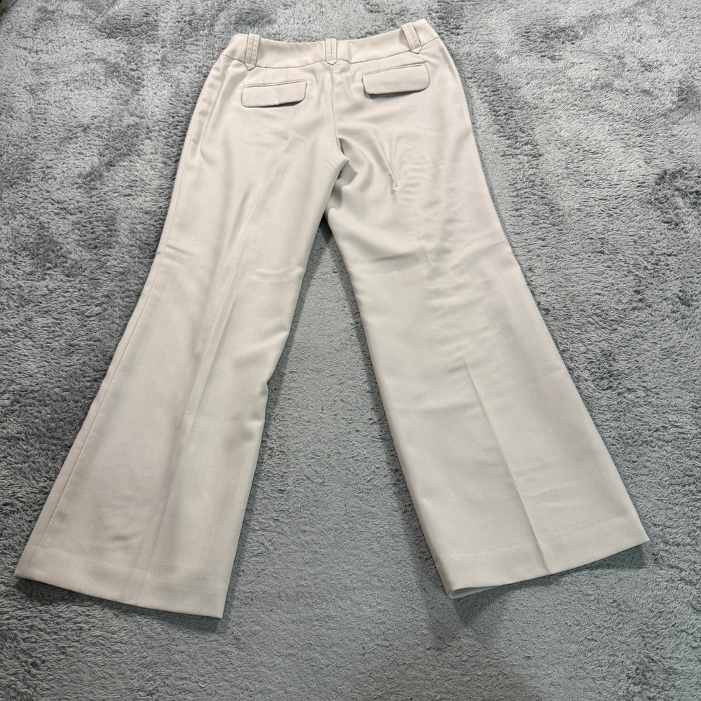 Ann Taylor Loft Womens Marisa Dress Pants 6P Beige Wool Blend Wide Leg Lined - Picture 2 of 10